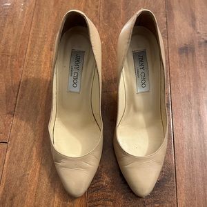 Jimmy Choo Nude Beige Almond Toe Pumps Heels Sz 6 or 36